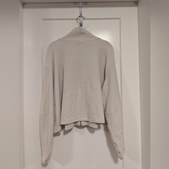 Lululemon Textured Crop Sweatshirt Oversized Jacket Neutral XL/XXL - Picture 4 of 16